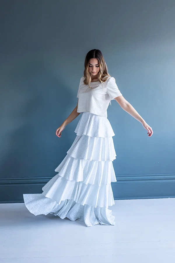 Sequin skirt ruffle deals